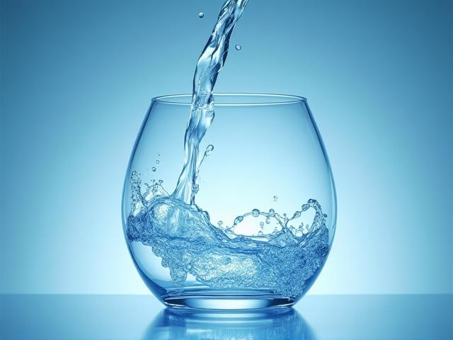 Animation von Flüssigkeit, die in ein Glasgefäß gegossen wird